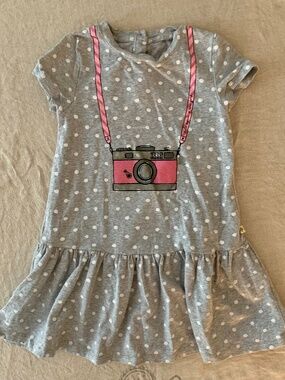 Kate Spade Polka-Dotted Trompe L'Oeil Camera Girls Dress Size 4
